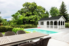 Modern house, veranda and pool